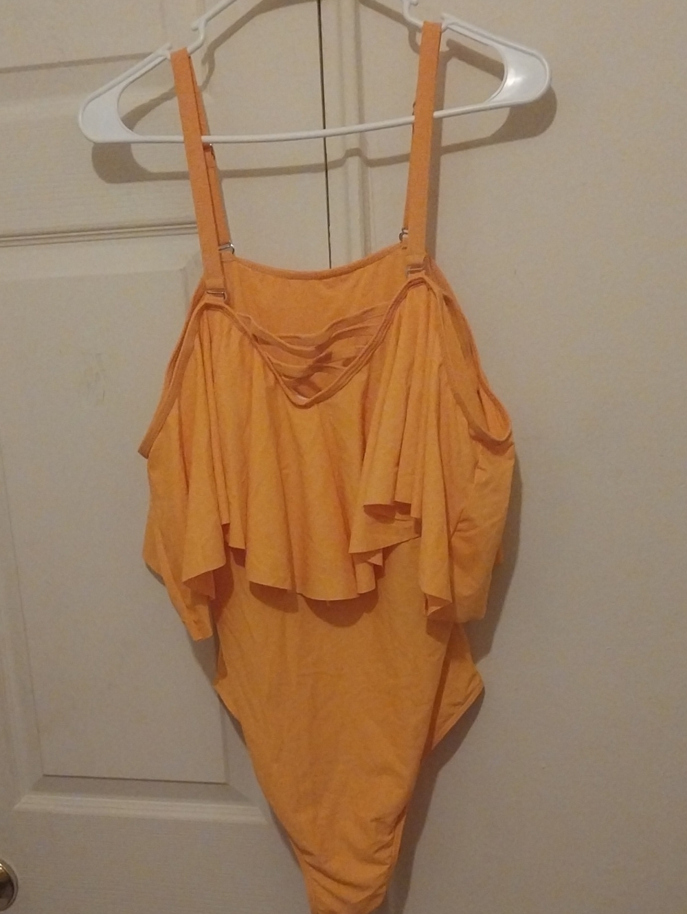 Women’s Orange Ruffled Swimsuit